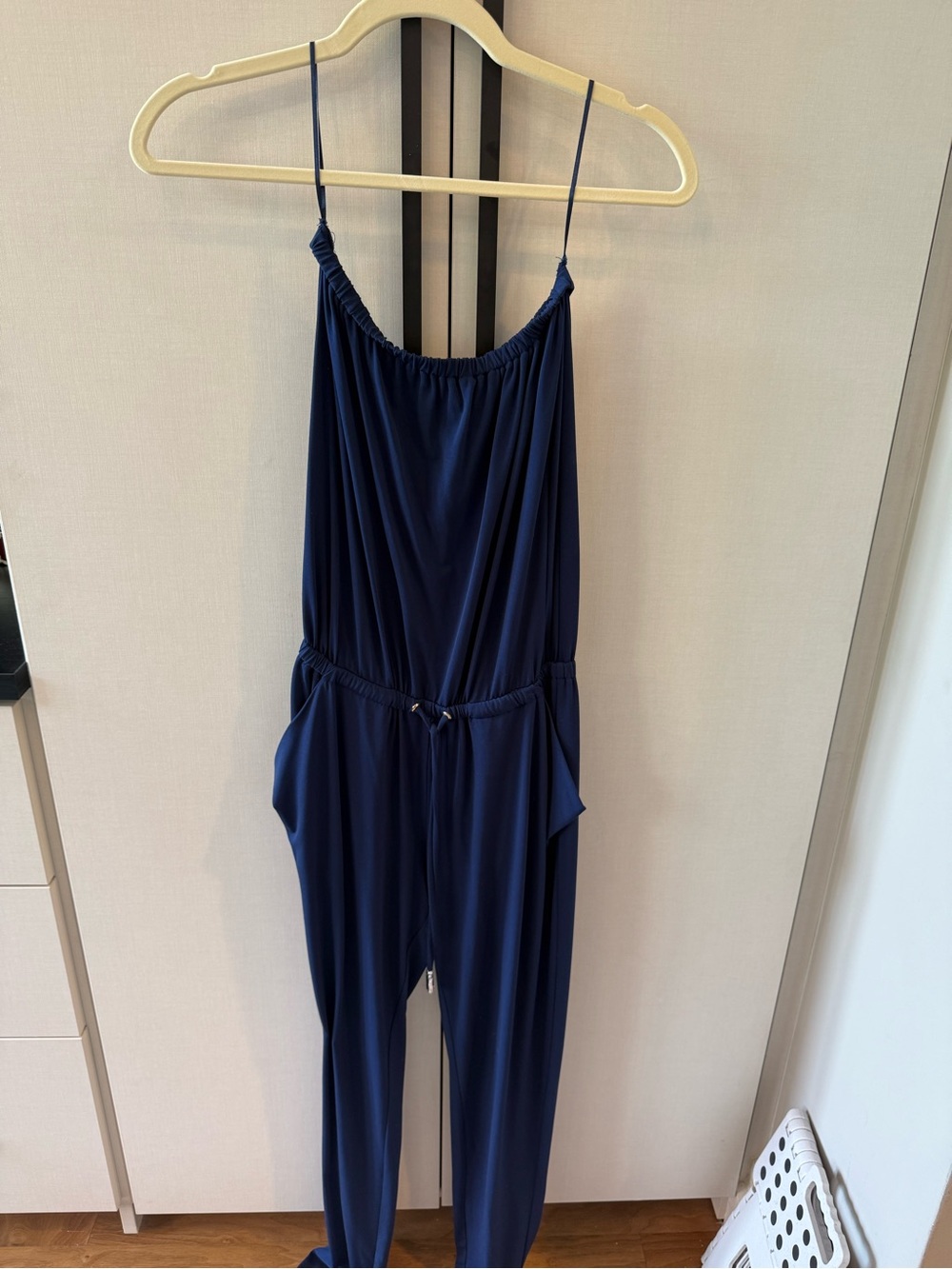 MICHAEL Michael Kors Navy Blue Spaghetti-Strap Jumpsuit